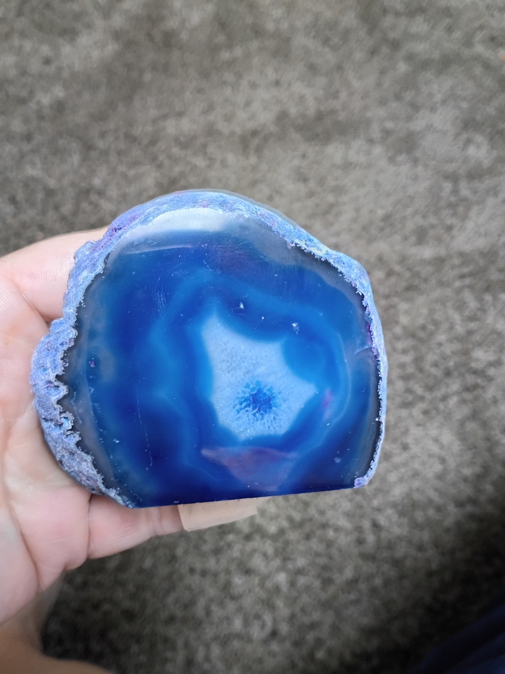 Blue Agate  Slice Geode